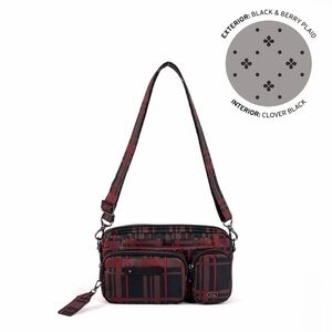 Lug Switcheroo Crossbody Black & Berry Plaid EUC